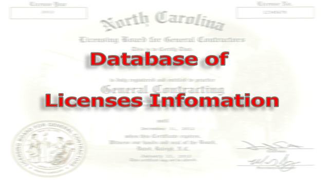 Demo for database of licenses system
